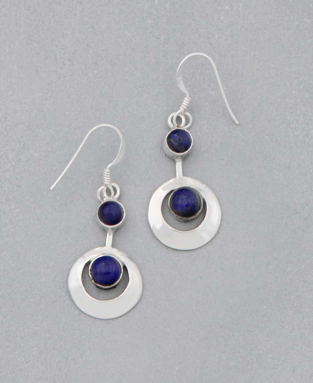 Modern Abstract Lapis Lazuli Gemstone Earrings - Earrings
