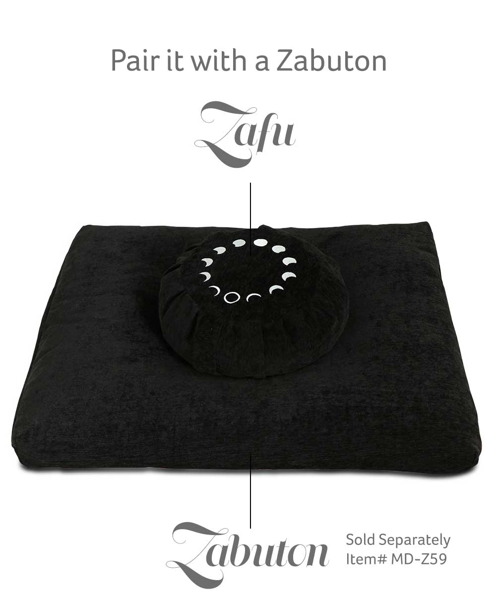 Moon Phase Black Zafu Meditation Cushion - Massage Cushions