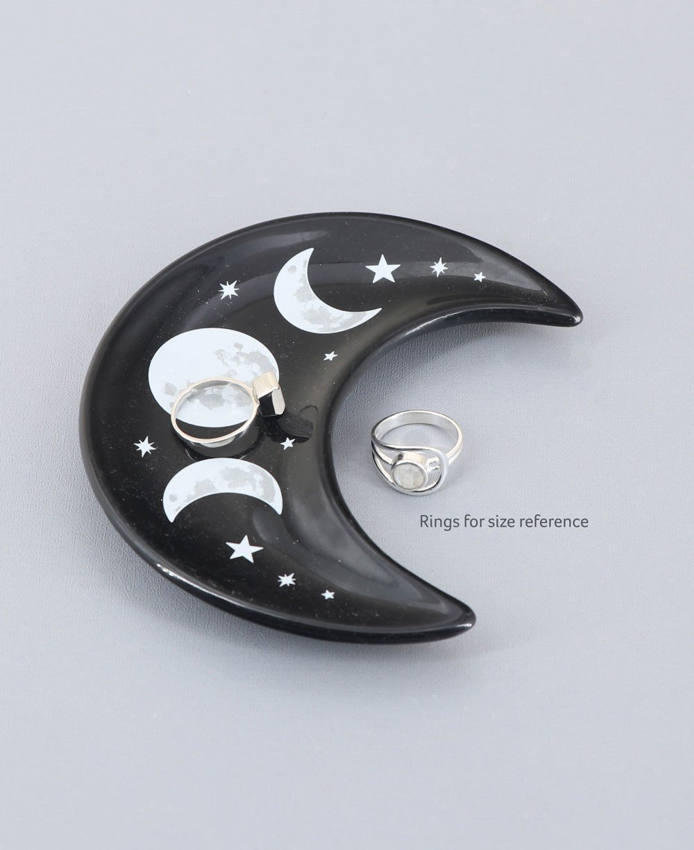 Moon Phase Design Crescent Ring Catcher Trinket Tray - Decorative Plates