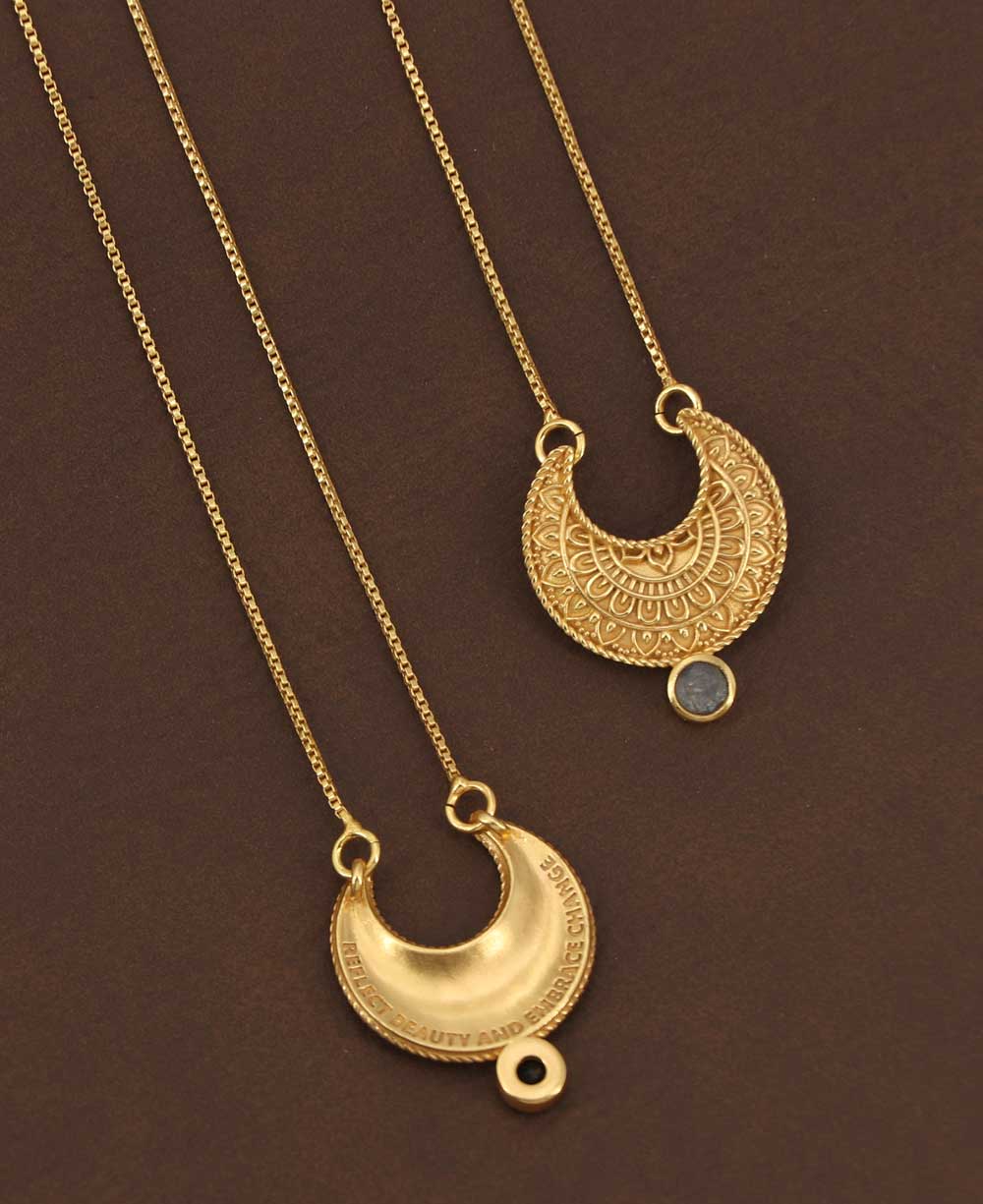 Moon Phase Mandala Art Gemstone Inspirational Necklace - Necklaces Moonstone