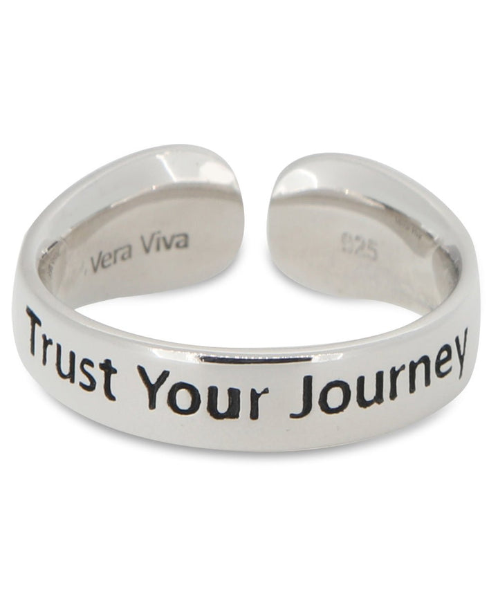 Moon Phase Trust Your Journey Adjustable Inspirational Sterling Silver Ring - Rings