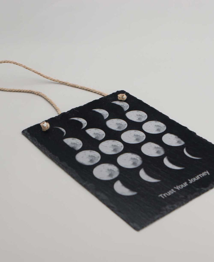 Moon Phase Trust Your Journey Slate Wall Hanging - Posters, Prints, & Visual Artwork