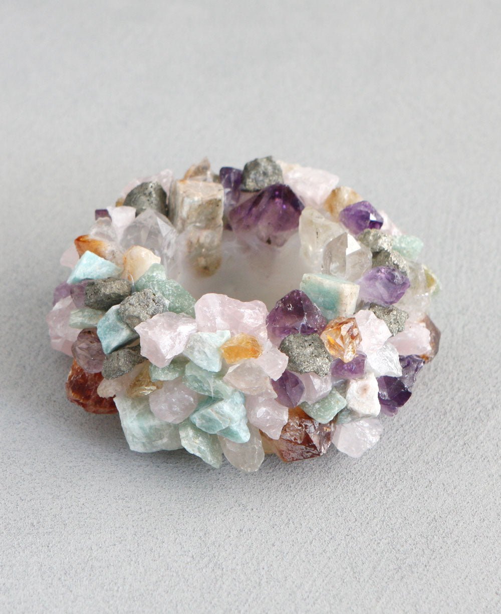 Multicolor Mixed Gemstone Candleholders - Candle Holders Small