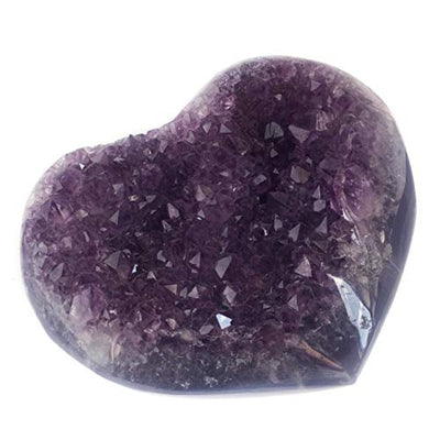 Natural Amethyst Gemstone Heart with Agate Banding - Accents