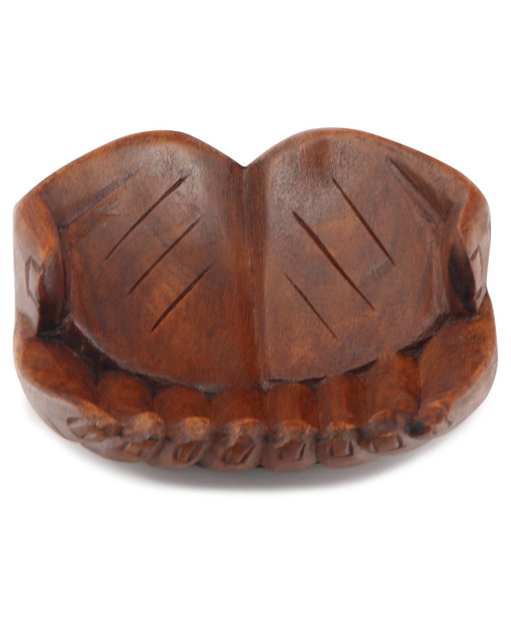 Offering Hands Wooden Carving and Display Bowl, Bali - Decor