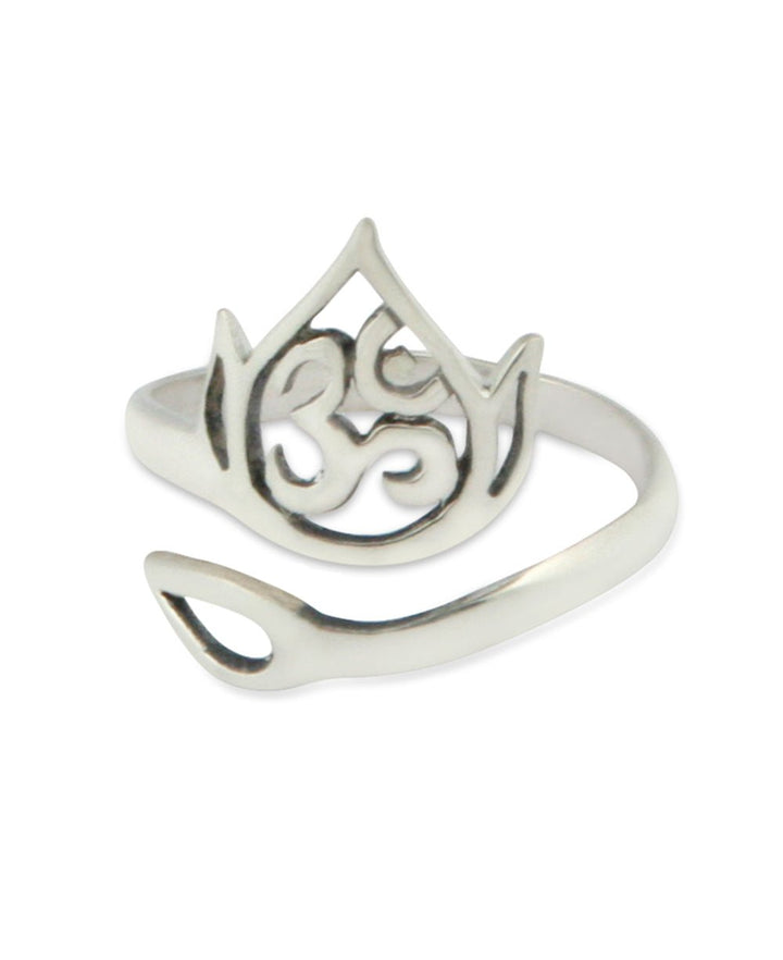 Om Lotus Jewelry Ring, Sterling Silver - Rings