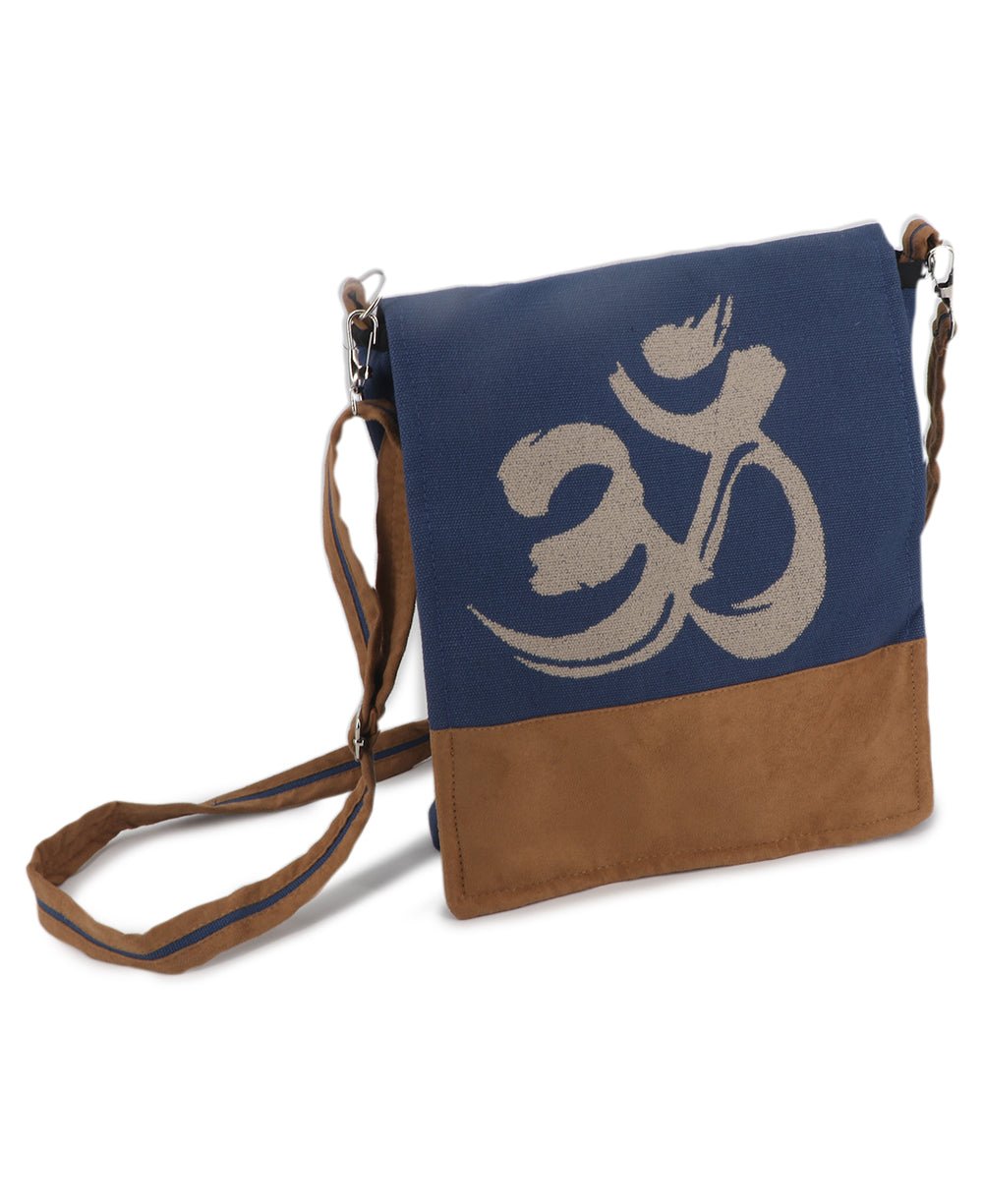 Buddha Groove Tree of Life Messenger Bag in Beige and Green