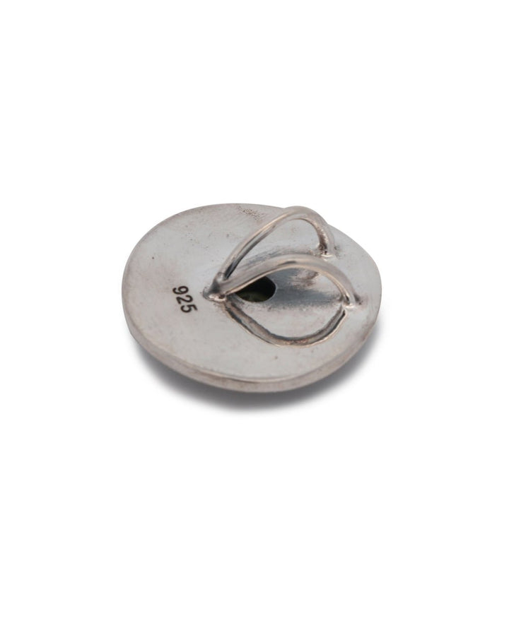 Oxidized Sterling Silver Peridot Circle Pendant - Pendant