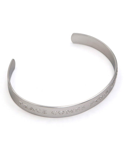 Peace Comes From Within Sterling Cuff Bracelet - Bracelets