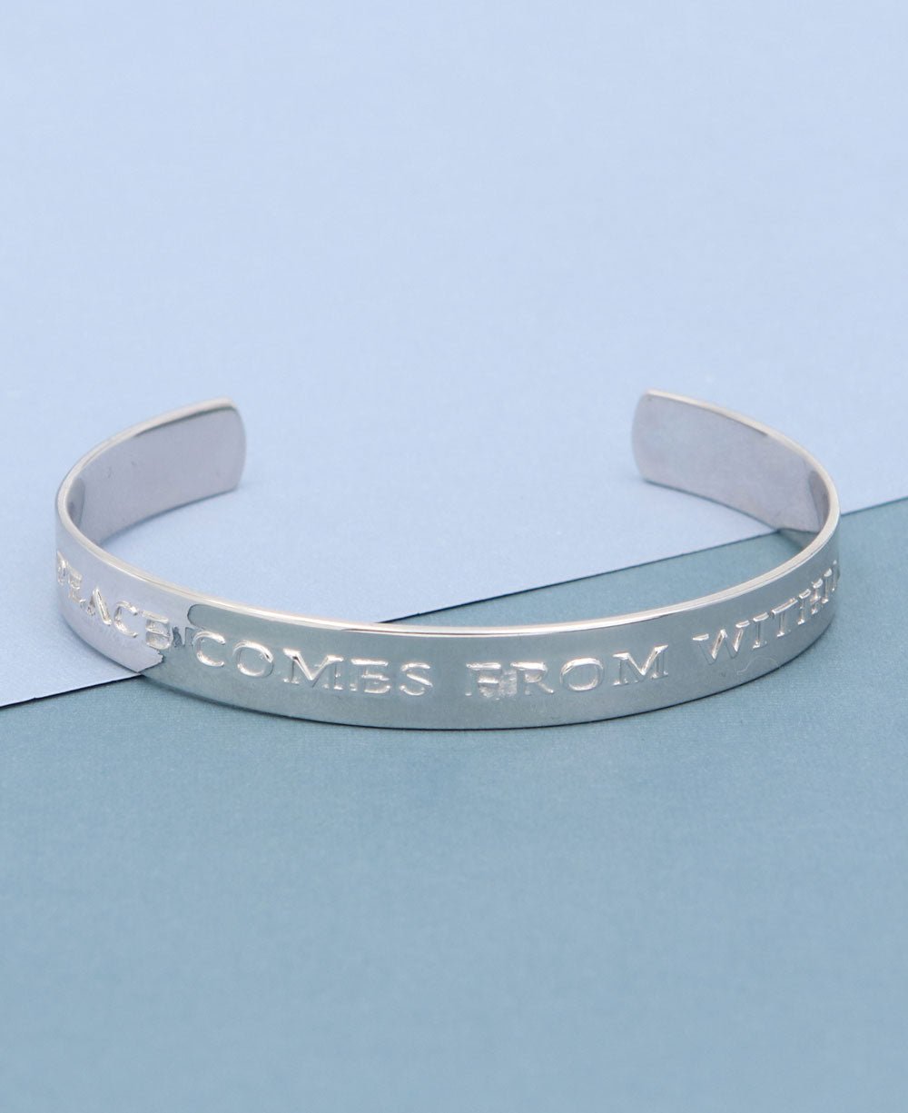 Peace Comes From Within Sterling Cuff Bracelet - Bracelets