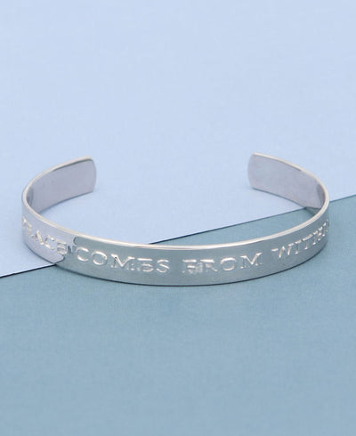 Peace Comes From Within Sterling Cuff Bracelet - Bracelets