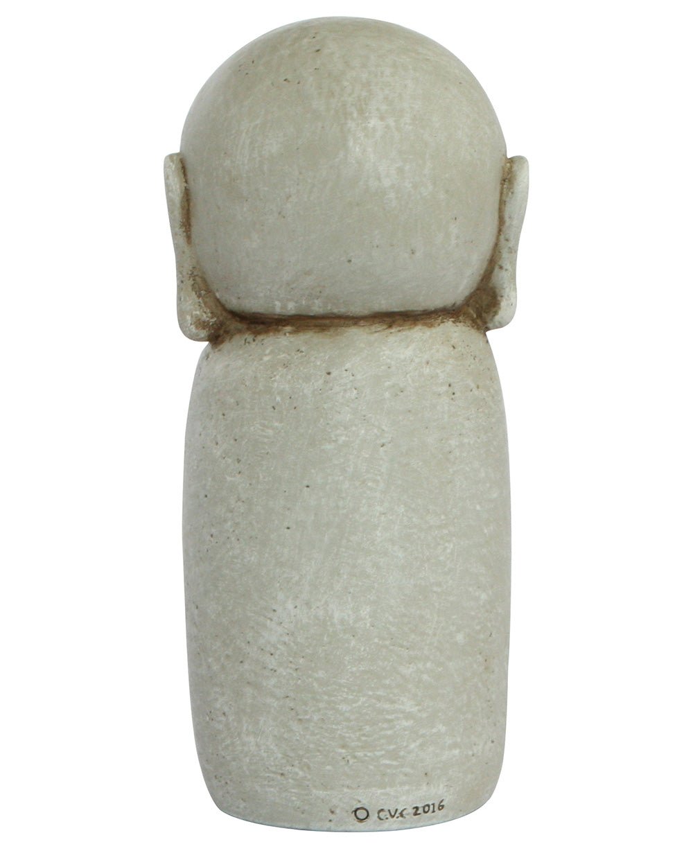 Peaceful Jizo Garden Statue, 8 Inches - Sculptures & Statues Grey