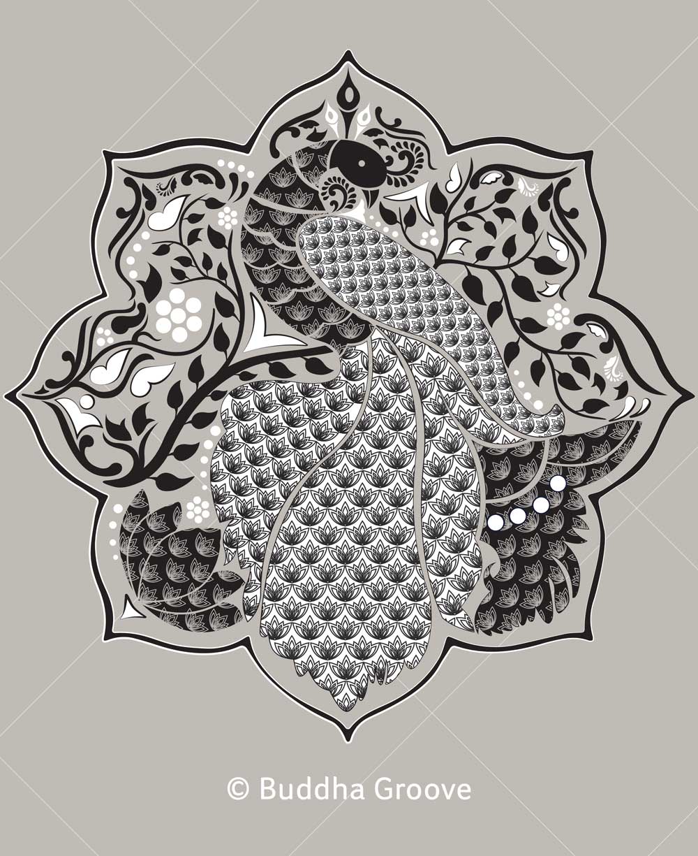 Peacock Lotus Mandala Tunic Tee, Made in USA - Shirts & Tops S