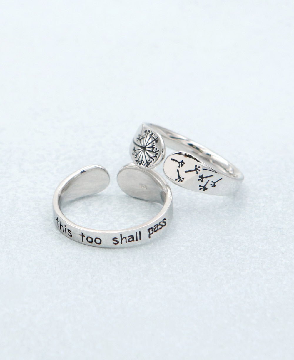 Petite Size This Too Shall Pass Sterling Silver Mantra Ring - Rings