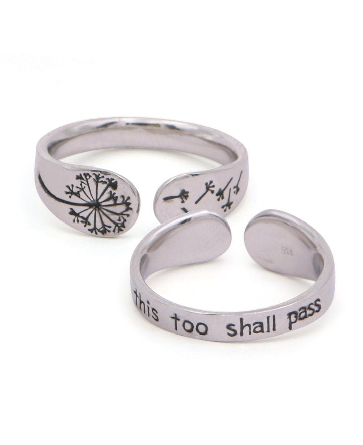 Petite Size This Too Shall Pass Sterling Silver Mantra Ring - Rings