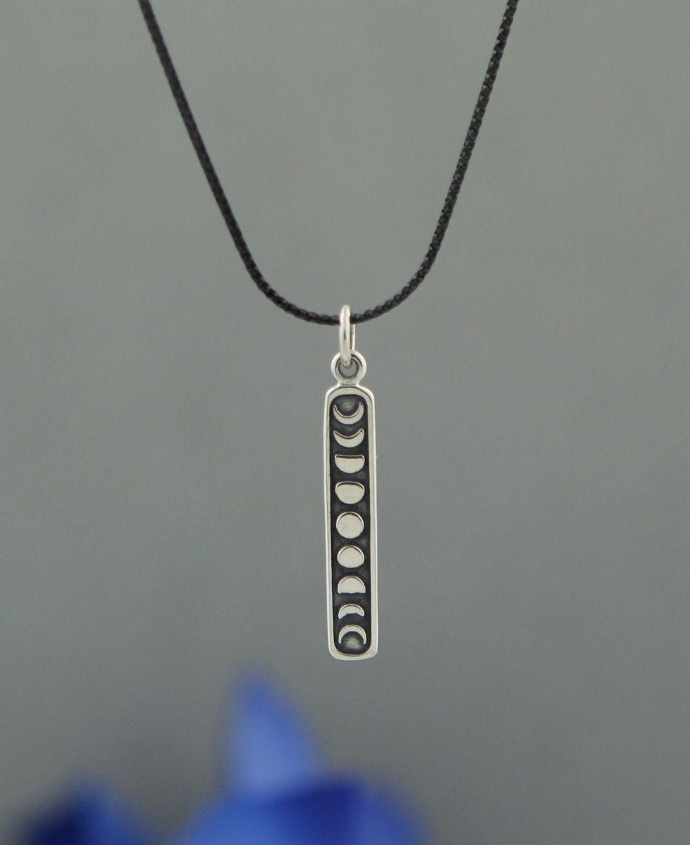 Phases of the Moon Glittering Sterling Silver Necklace - Necklaces