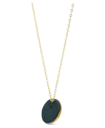 Phases of the Moon Midnight Ceramic Necklace - Necklaces