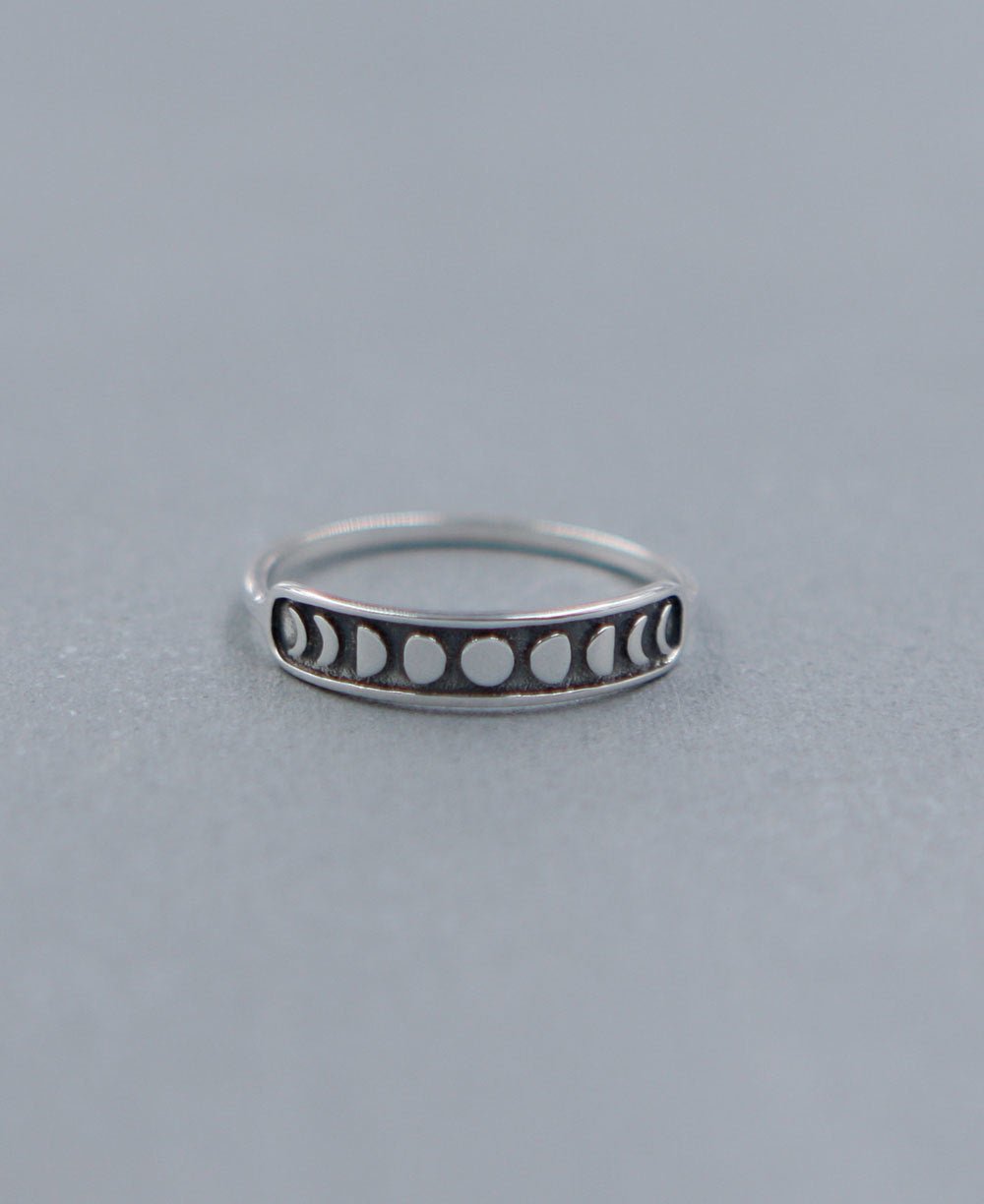 Phases of the Moon Sterling Silver Ring - Rings Size 6