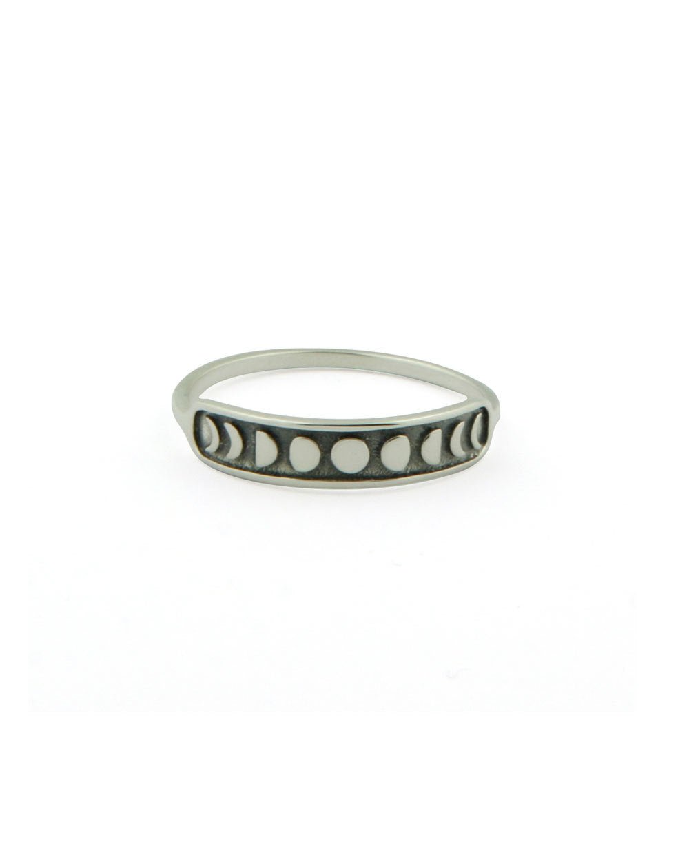Phases of the Moon Sterling Silver Ring - Rings Size 6