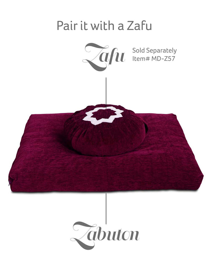 Plum Purple Chenille Zabuton Meditation Cushion - Massage Cushions