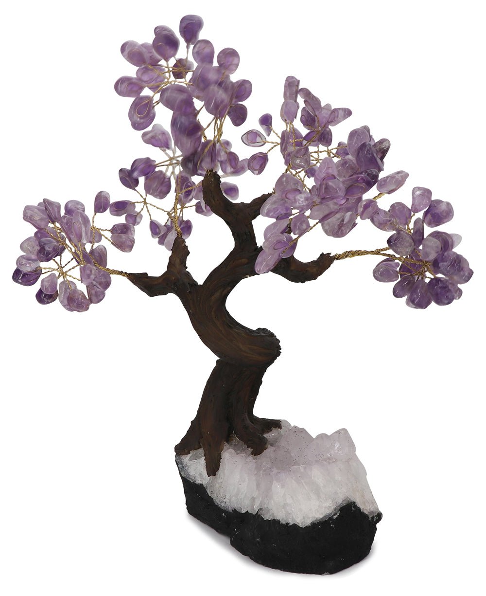 Premium Amethyst Gemstone Bonsai Tree, 180 Stones - Decor