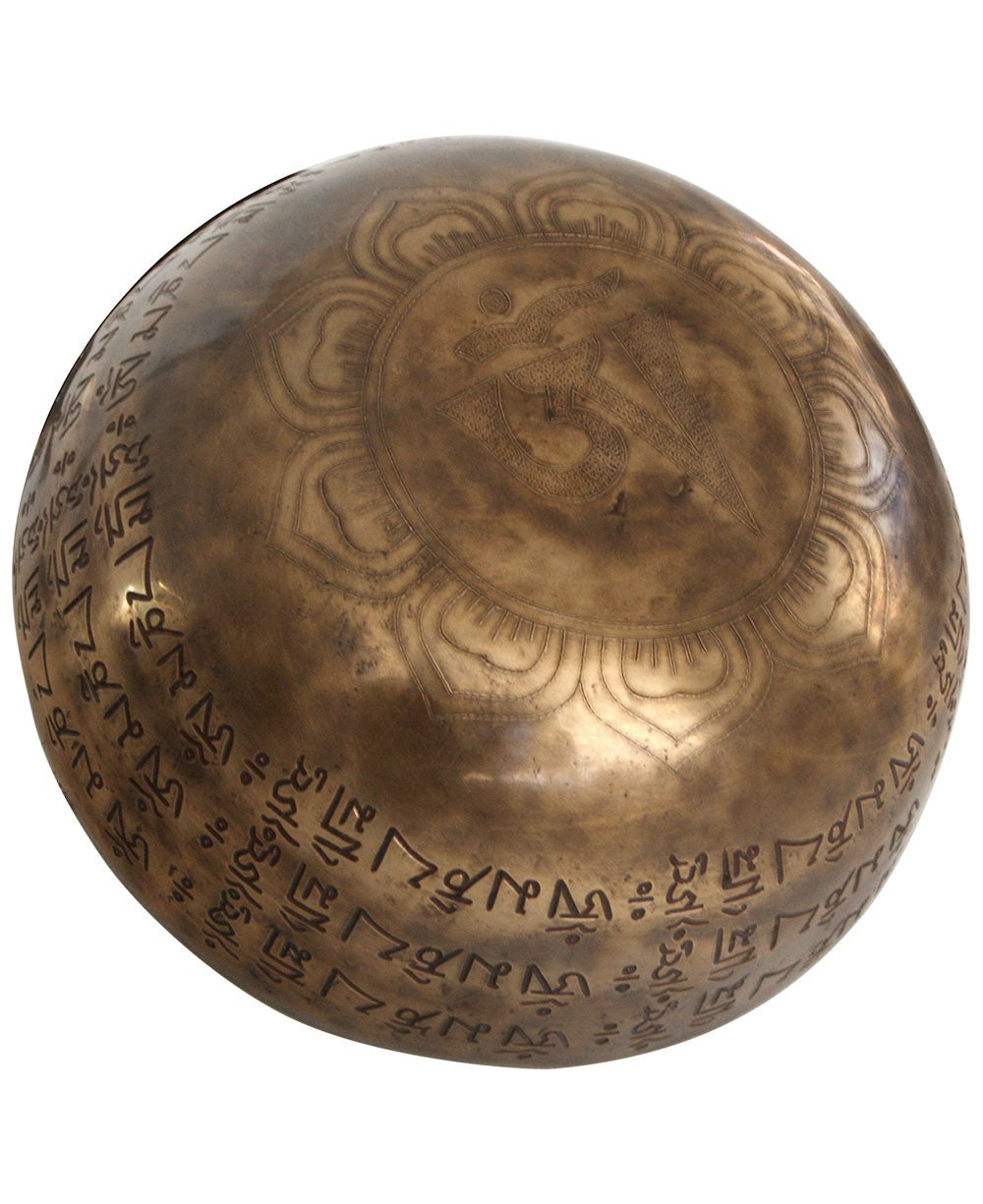 Premium Engraved Mantra Hand Hammered Singing Bowl - Hand Bells & Chimes