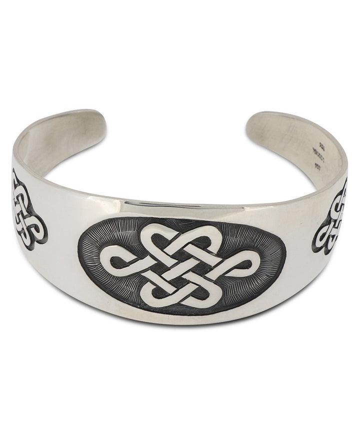 Premium Sterling Silver Endless Knot Cuff Bracelet - Bracelets