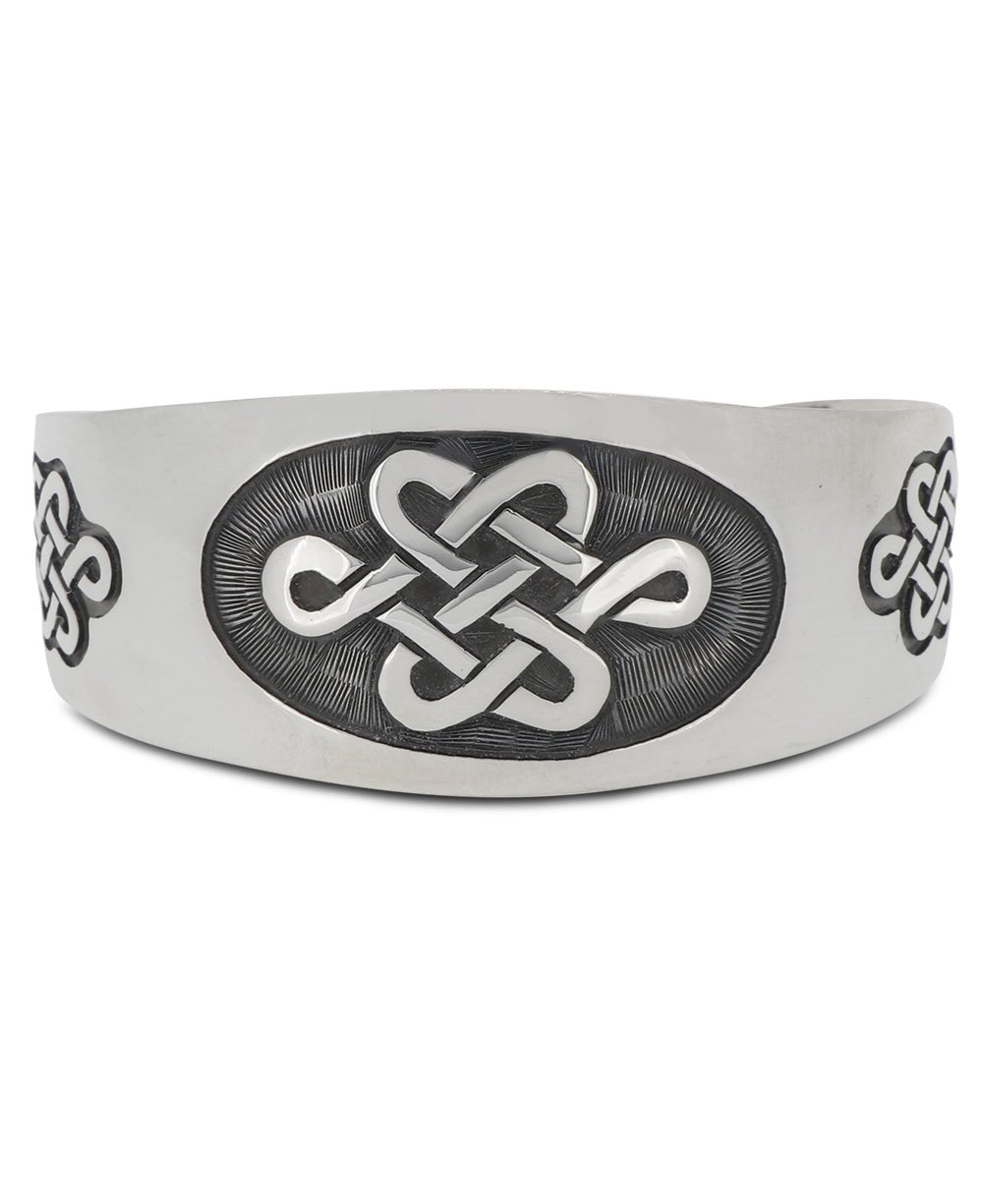 Premium Sterling Silver Endless Knot Cuff Bracelet - Bracelets