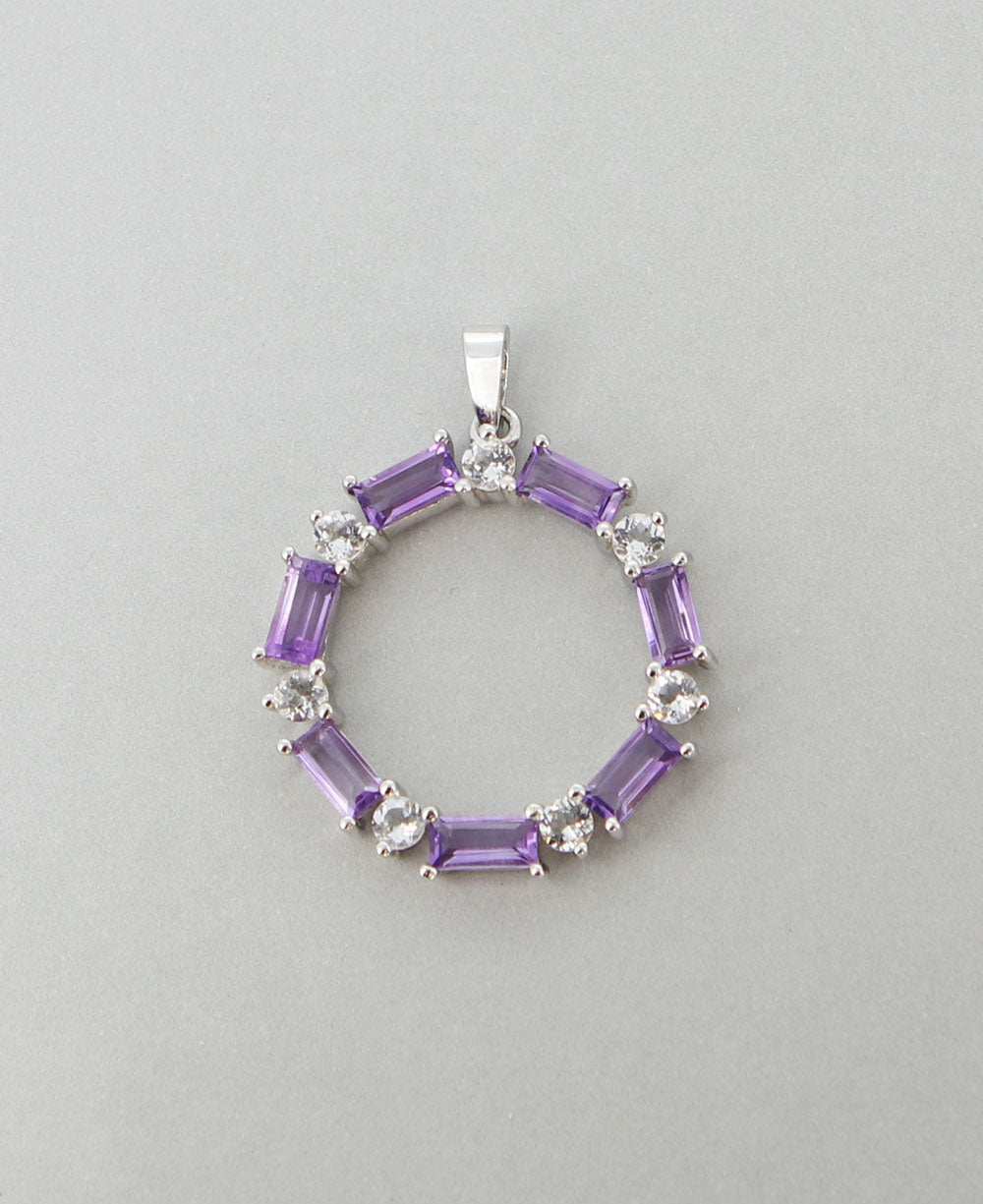 Premium Wheel of Tranquility Amethyst Sterling Pendant - Charms & Pendants