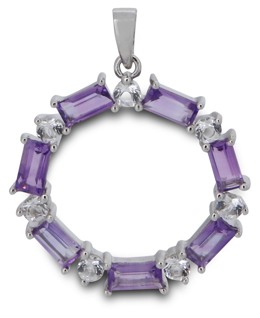 Premium Wheel of Tranquility Amethyst Sterling Pendant - Charms & Pendants