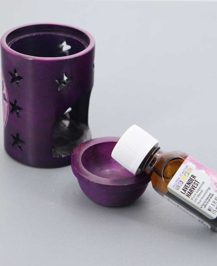 Purple Tree of Life Oil Burner With Lavender Essential Oil Blend - Candle & Oil Warmers