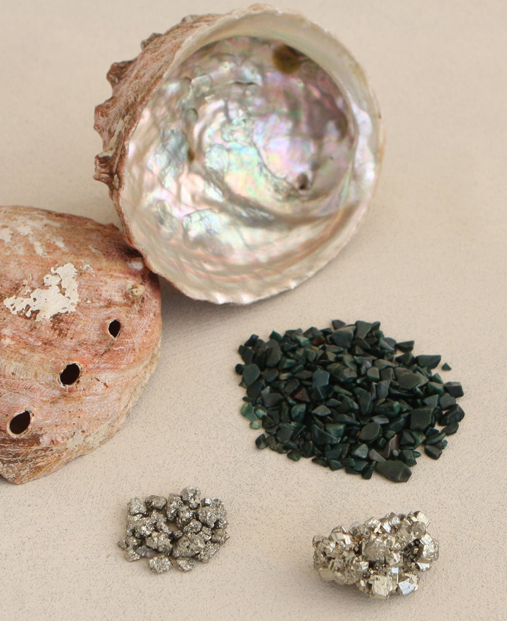 Pyrite Gemstone Abalone Shell Accent - Home & Garden