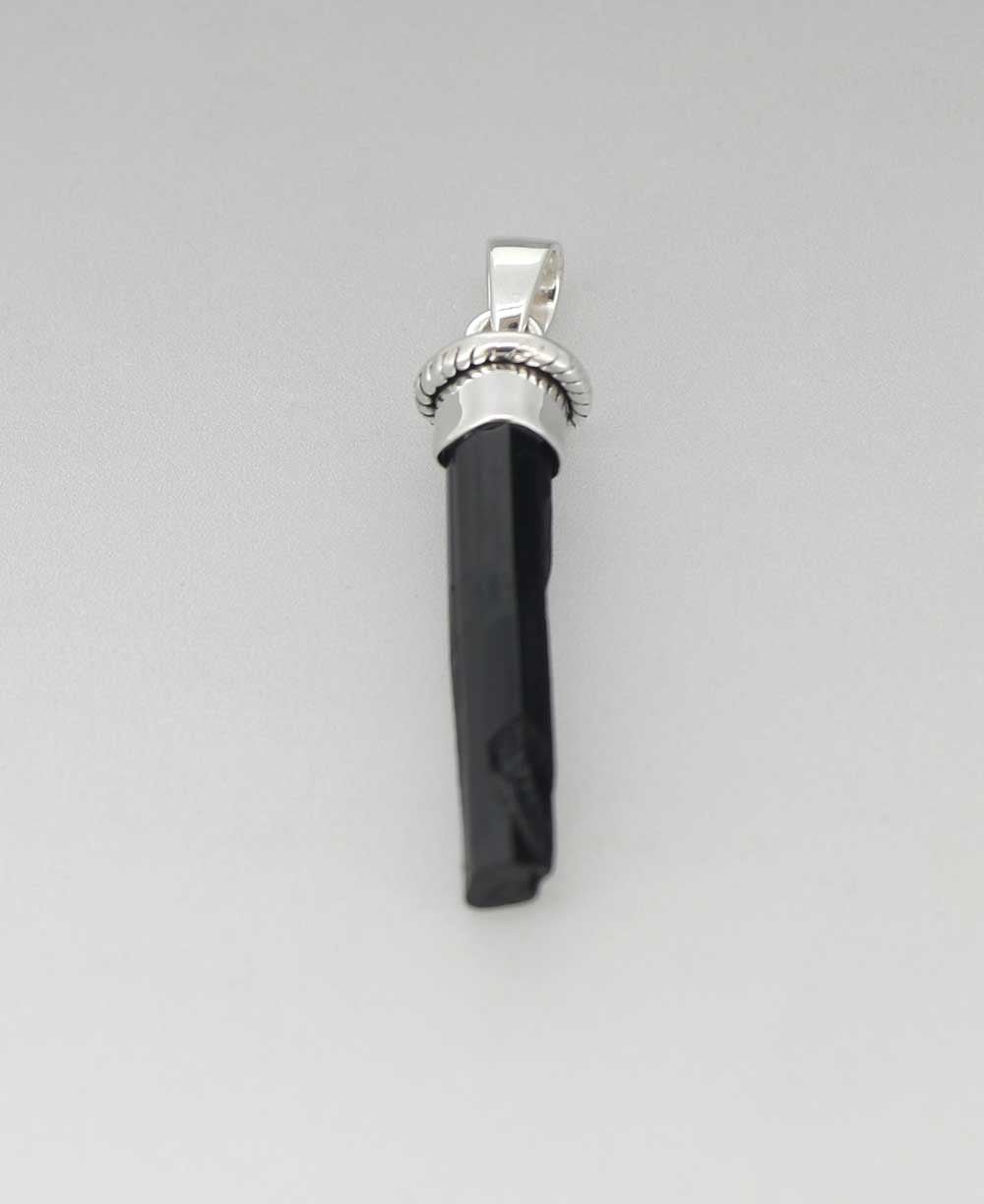 Raw Black Tourmaline Shard Pendant - Pendant Small