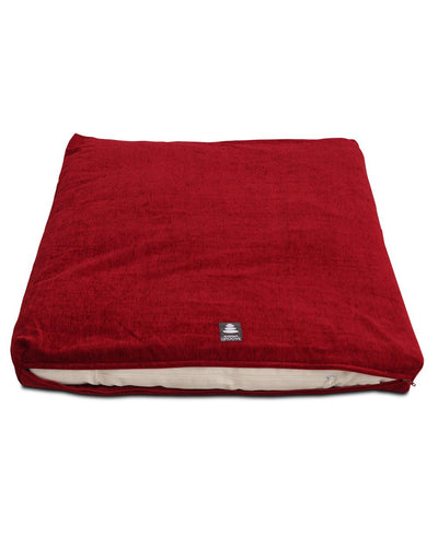 Red Chenille Zabuton Meditation Cushion - Massage Cushions