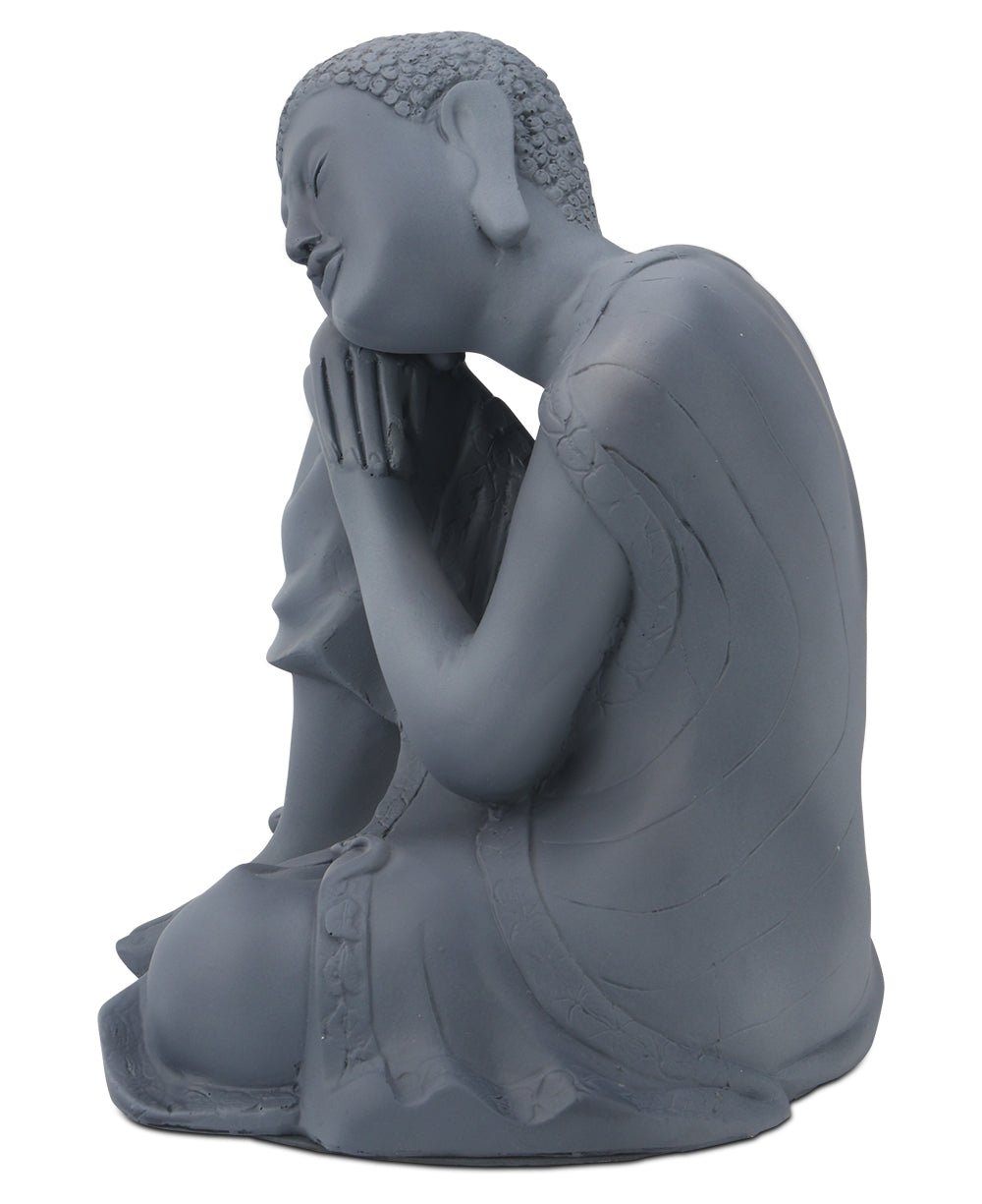 Resting Buddha Statue Grey - Sculptures & Statues