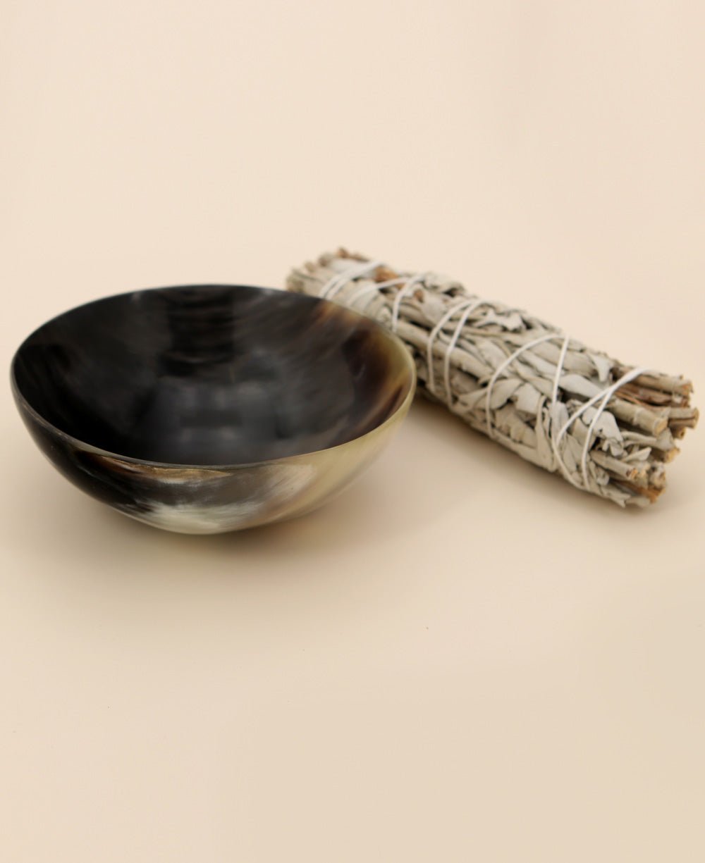 Ritual Bowl for Incense and Smudging With White Sage Bundle - Decorative Bowls