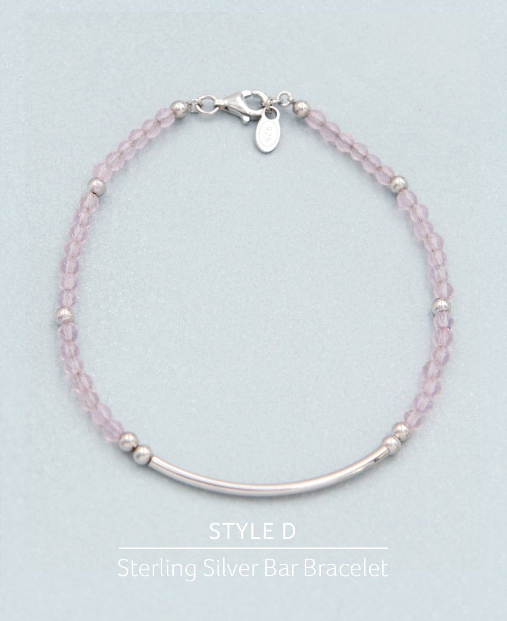 Rose Quartz Crystal Energy Bracelets, Multiple Styles - Bracelets Style D