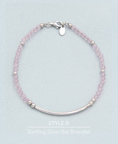 Rose Quartz Crystal Energy Bracelets, Multiple Styles - Bracelets Style D