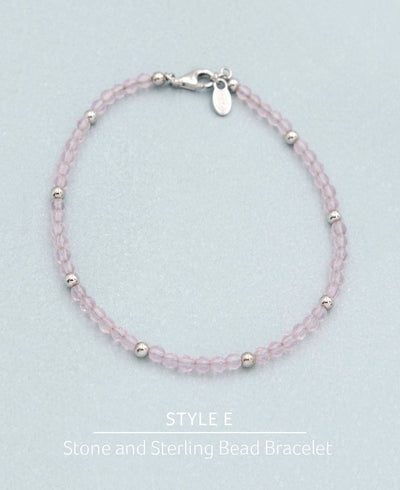 Rose Quartz Crystal Energy Bracelets, Multiple Styles - Bracelets Style E