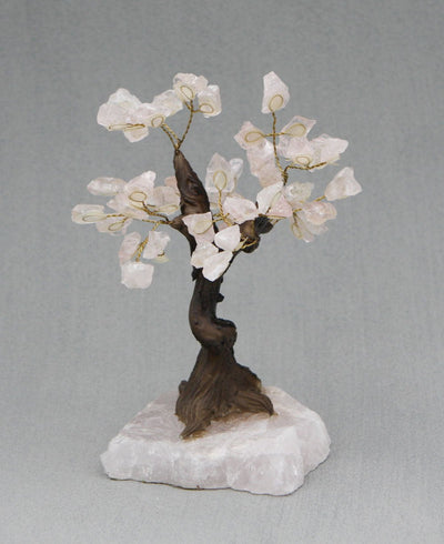 Rose Quartz Gemstone Bonsai Tree - Decor