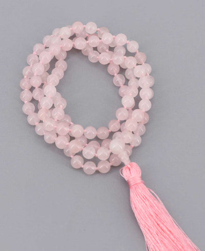 Rose Quartz Meditation Mala, 108 Beads Knotted - Prayer Beads