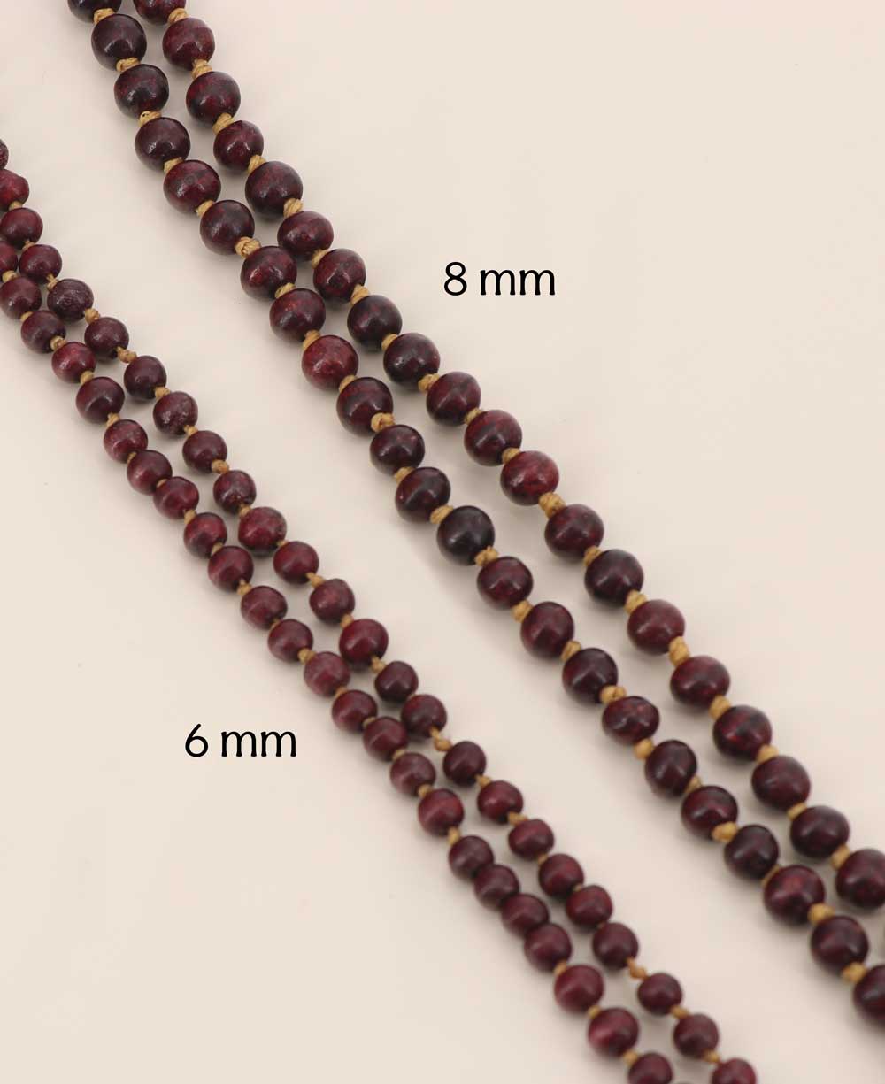Rosewood Meditation Mala with Knotted Beads - Prayer Beads 6mm