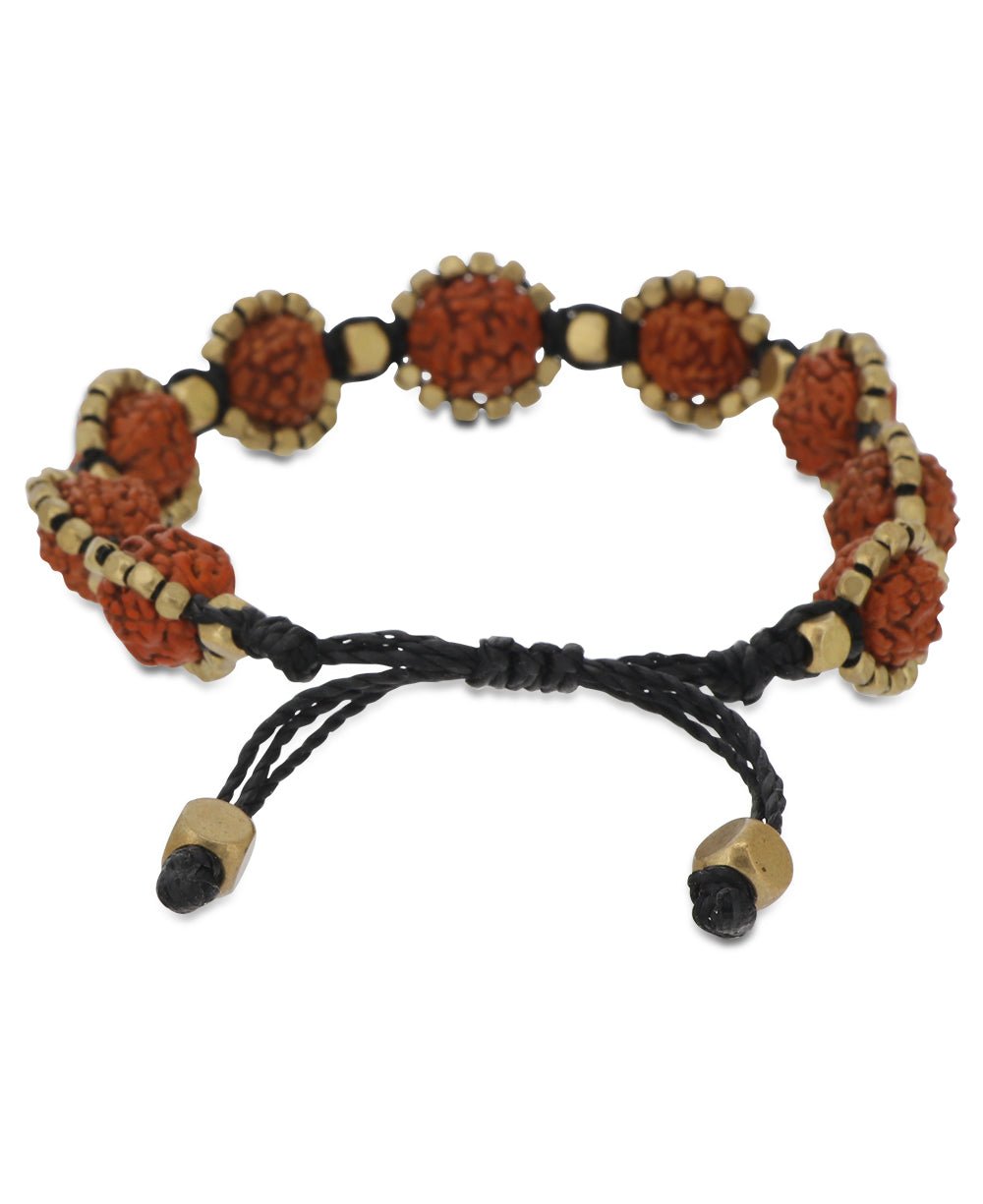 Rudraksha Seeds Braided Adjustable Bracelet - Bracelets