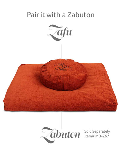 Rust Be Here Now Zafu Chenille Meditation Cushion - Massage Cushions