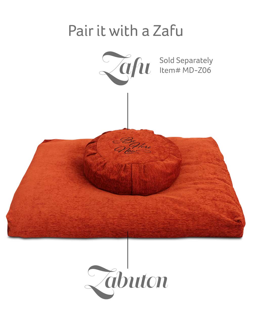 Rust Chenille Zabuton Meditation Cushion - Massage Cushions