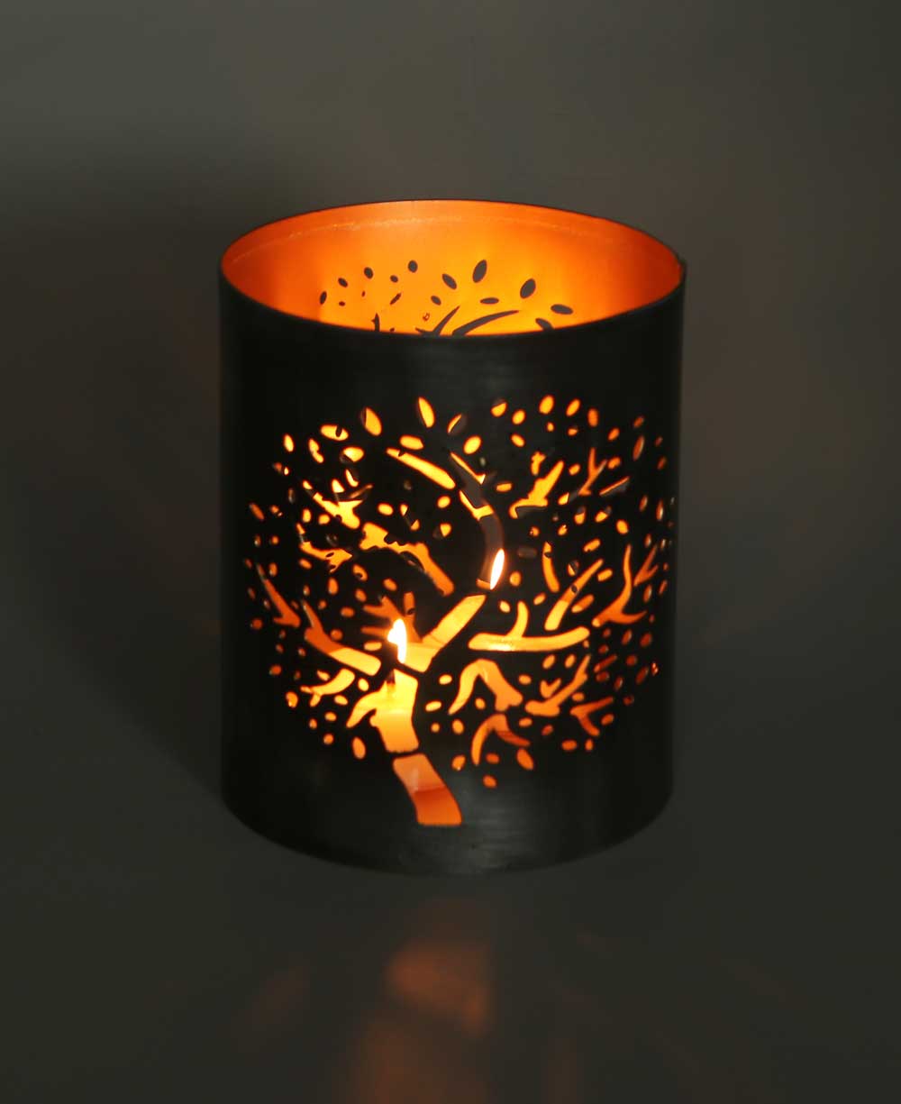 Rustic Finish Tree of Life Iron Candle Holder - Candle Holders