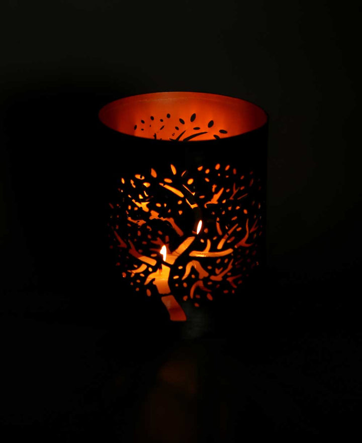 Rustic Finish Tree of Life Iron Candle Holder - Candle Holders