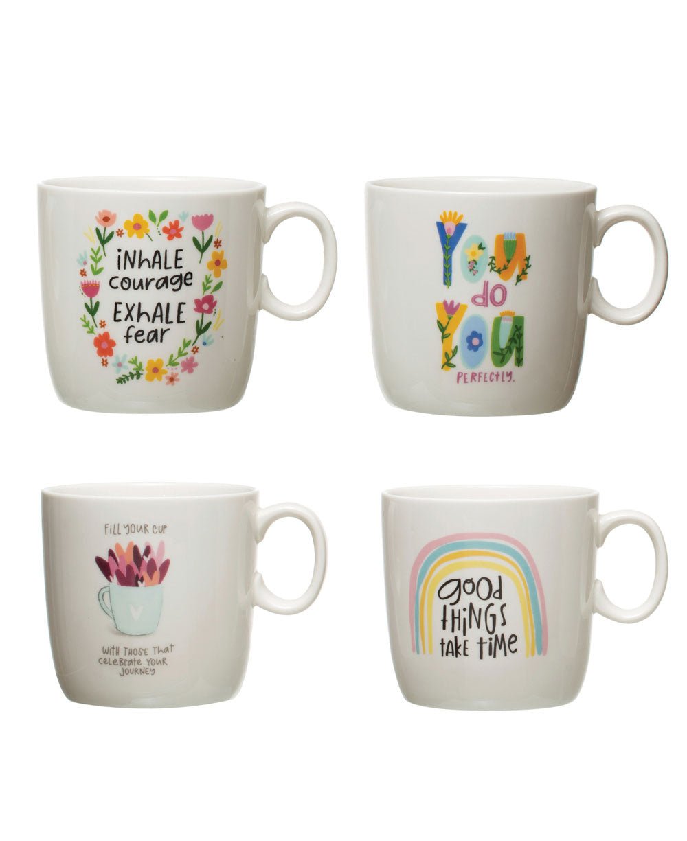 Set of 4 Mindfulness Inspirational Mugs - Home