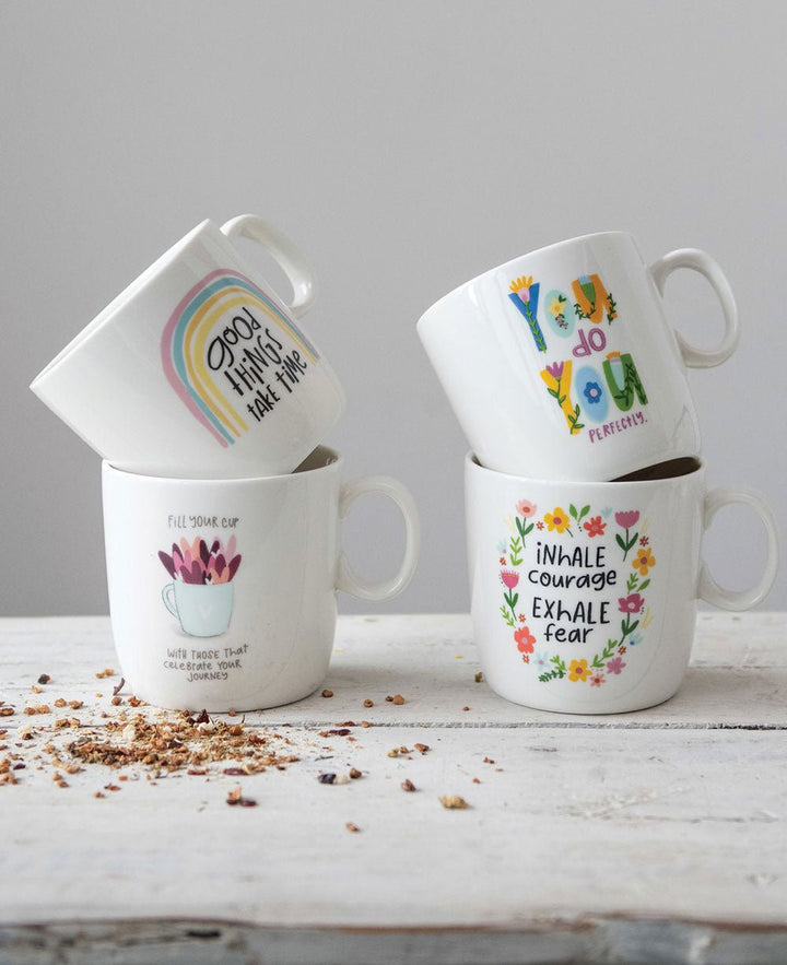 Set of 4 Mindfulness Inspirational Mugs - Home