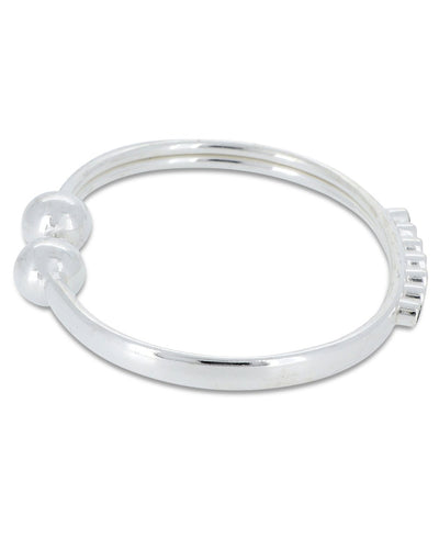 Seven Chakras Gemstone Sterling Silver Twist Bracelet - Bracelets
